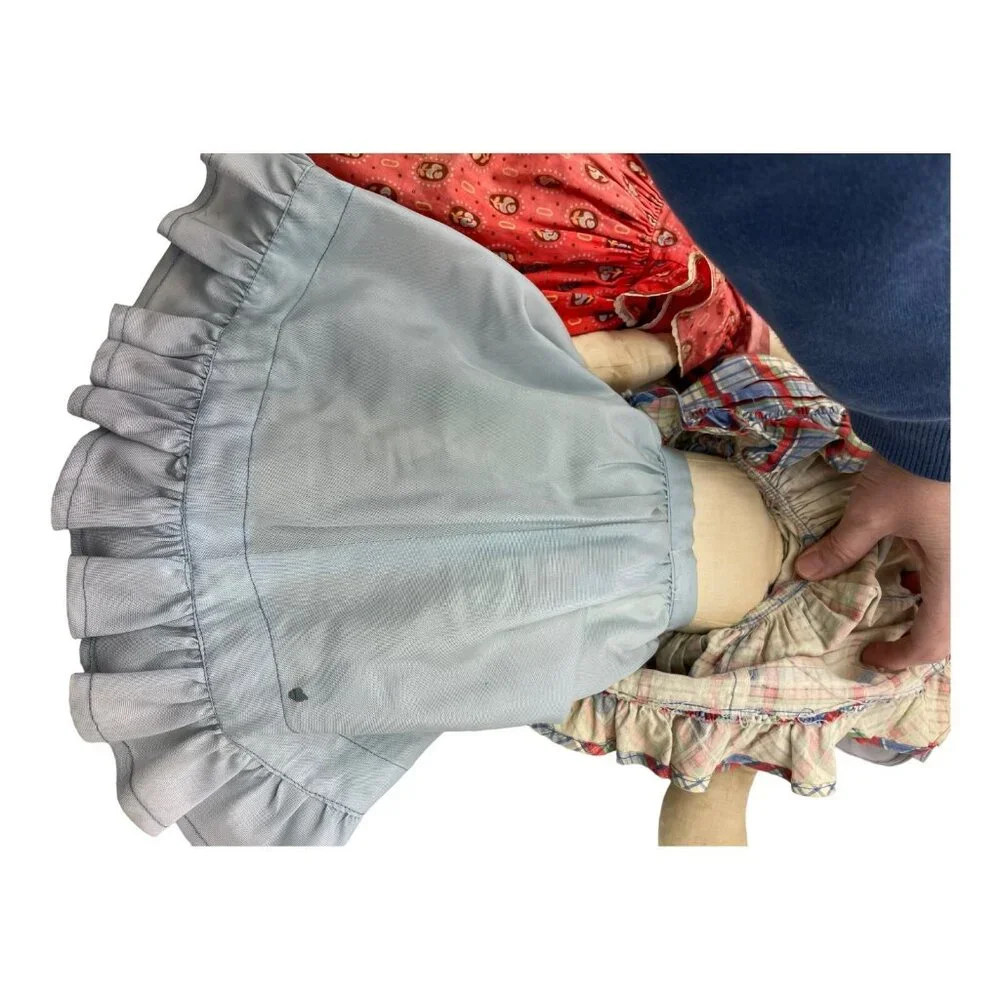 Vintage Folk Art Rag Doll Sewn Face Plush Cloth 18
